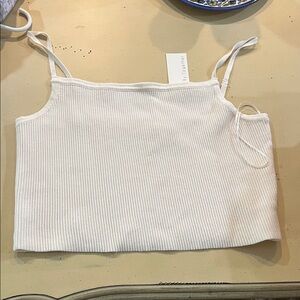 By Together Cream Ribbed Camisole